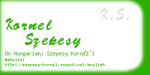 kornel szepesy business card